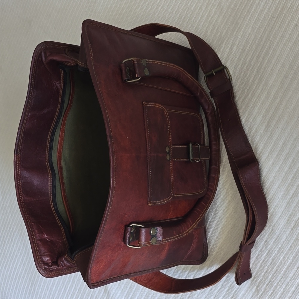 Leather Messenger Bag - Picture 6 of 8